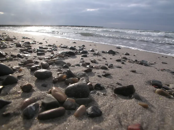 Framed Print : Baltic Sea Beach with Stones Print