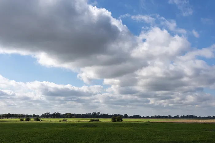 Framed Print : Band of clouds over Elbe meadows Print, Germany Framed Print : Band of clouds over Elbe meadows Print, Germany