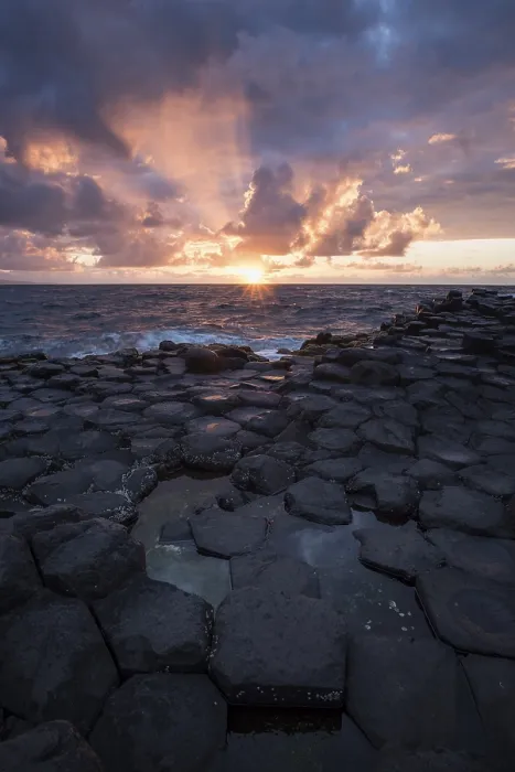 Framed Print : Basalt Columns Print, Giant's Causeway Sunset Framed Print : Basalt Columns Print, Giant's Causeway Sunset