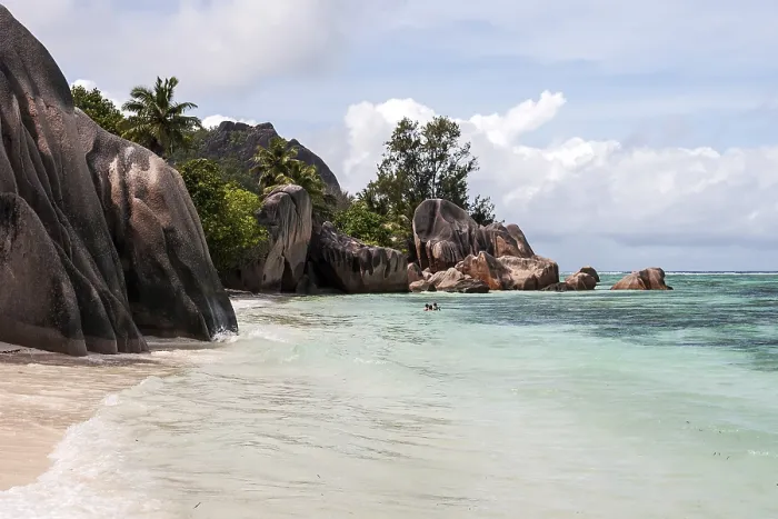 Framed Print : Anse Source d'Argent Beach Granite Rock Print
