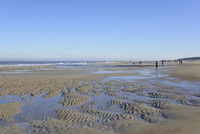 Framed Print : Beach at Low Tide Print, Norderney, Germany Framed Print : Beach at Low Tide Print, Norderney, Germany