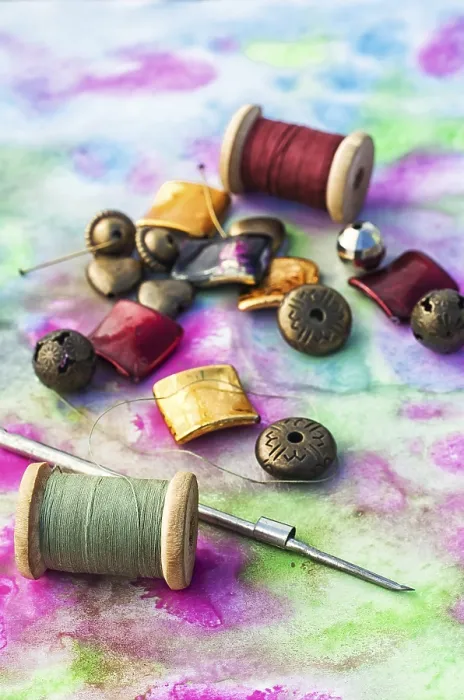 Framed Print : Beads and Tools for Needlework Print Framed Print : Beads and Tools for Needlework Print