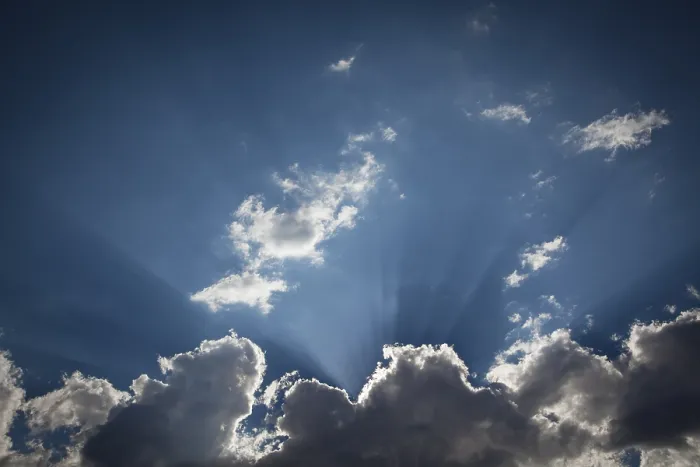 Framed Print : Beautiful Storm Clouds Print with Silver Lining and Light Rays Framed Print : Beautiful Storm Clouds Print with Silver Lining and Light Rays