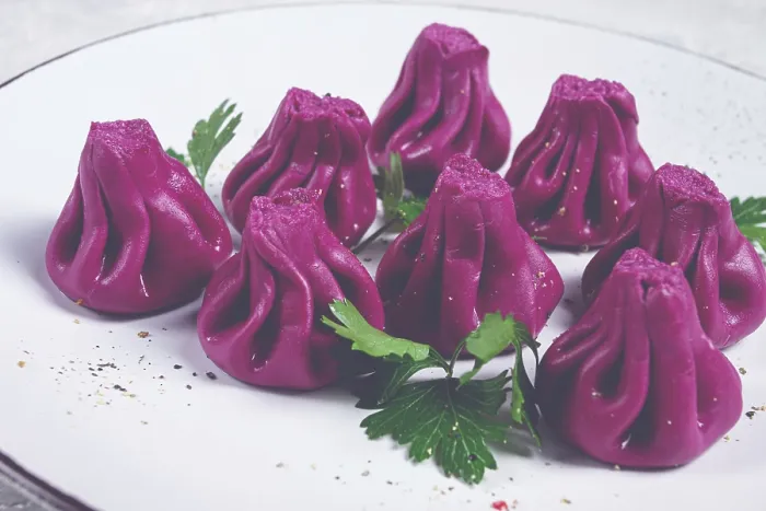 Framed Print : Beetroot Khinkali Print, Georgian Cuisine Framed Print : Beetroot Khinkali Print, Georgian Cuisine