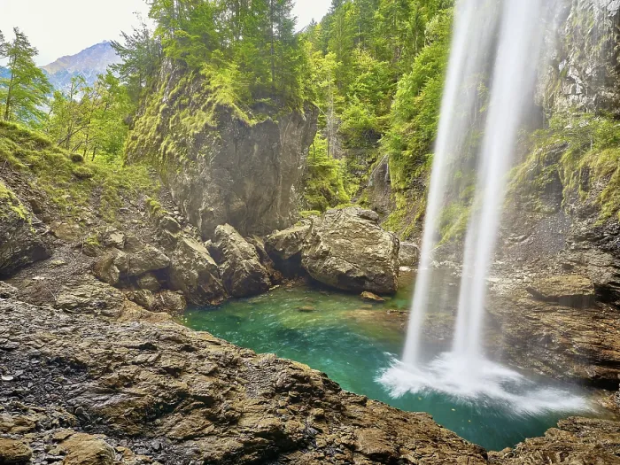 Framed Print : Berglistber Waterfall Print, Linthal, Switzerland Framed Print : Berglistber Waterfall Print, Linthal, Switzerland