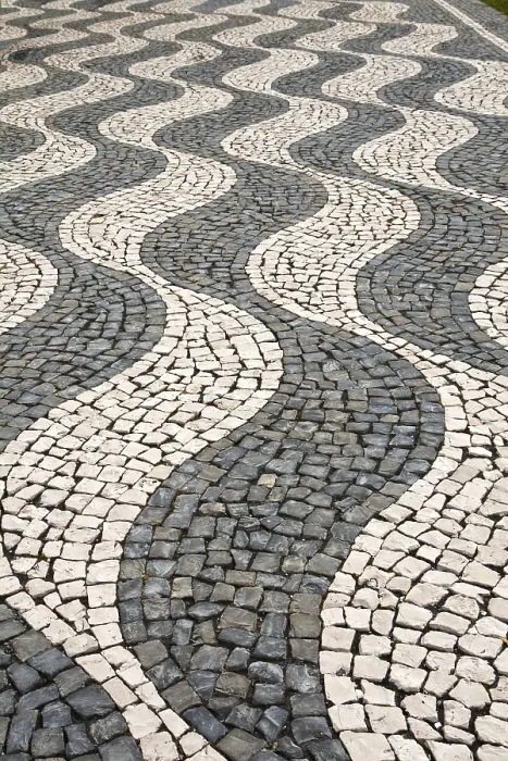 Framed Print : Bi-Color Pattern Print on Stone Paved Sidewalk Framed Print : Bi-Color Pattern Print on Stone Paved Sidewalk
