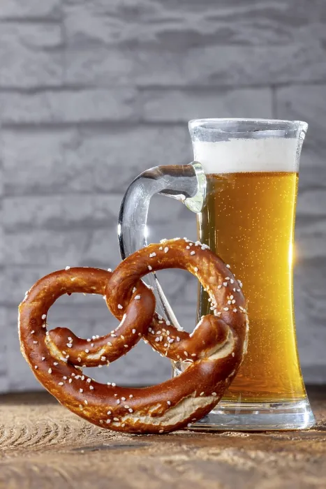 Framed Print : Bavarian Beer and Pretzel Print Framed Print : Bavarian Beer and Pretzel Print