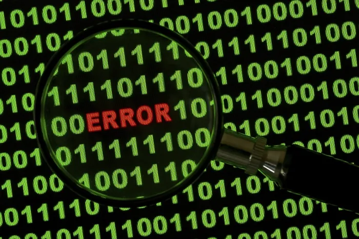Framed Print : Binary Code Print: Error Message Under Magnification Framed Print : Binary Code Print: Error Message Under Magnification