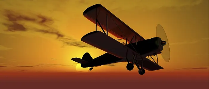 Framed Print : Biplane Flying in the Sky Print