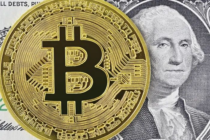 Framed Print : Bitcoin and US Dollar Note Print Framed Print : Bitcoin and US Dollar Note Print