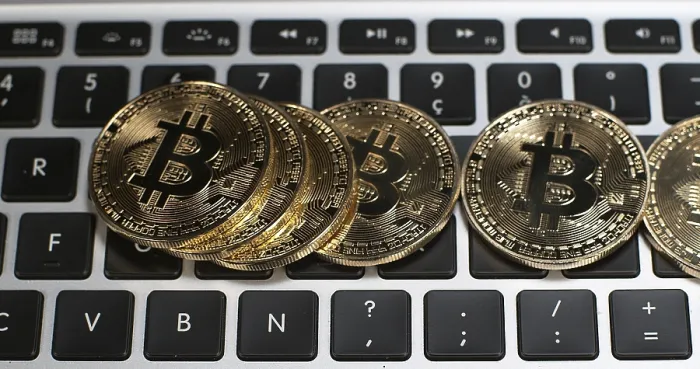 Framed Print : Bitcoins on Computer Keyboard Print Framed Print : Bitcoins on Computer Keyboard Print