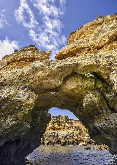 Framed Print : Bizarre Sandstone Cliffs Print - Algarve Coastline Framed Print : Bizarre Sandstone Cliffs Print - Algarve Coastline