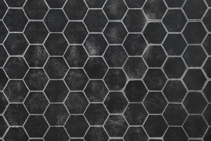 Framed Print : Black Hexagonal Pattern Print Framed Print : Black Hexagonal Pattern Print