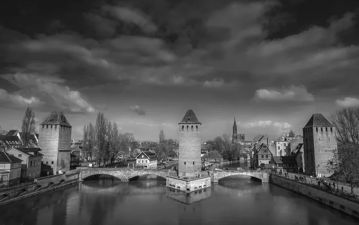 Framed Print : Black and White Print of Cityscape at Night Framed Print : Black and White Print of Cityscape at Night
