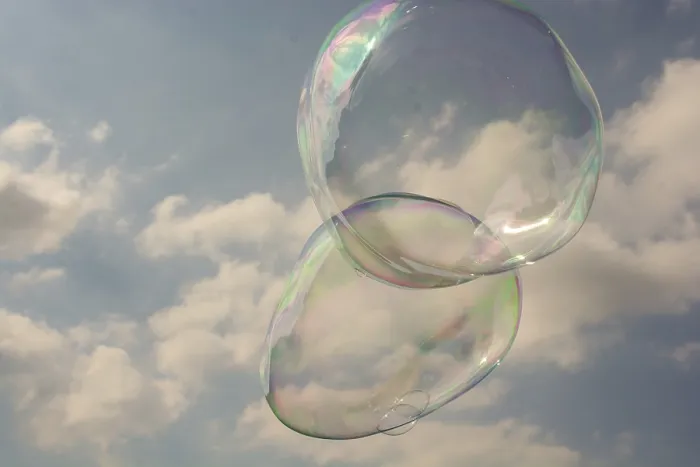 Framed Print : Blown Soap Bubbles Print - Floating in Air Framed Print : Blown Soap Bubbles Print - Floating in Air