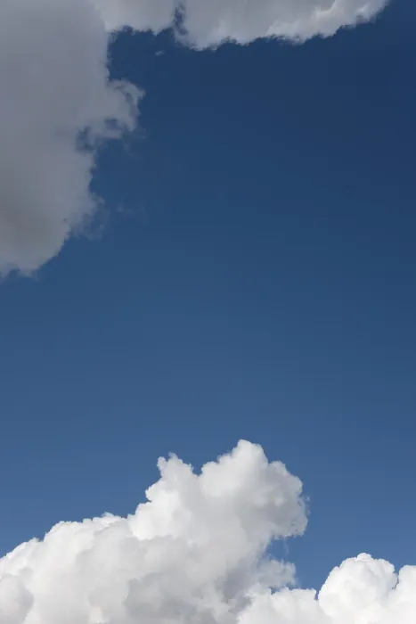 Framed Print : Blue Sky with White Clouds Print, Lower Saxony, Germany