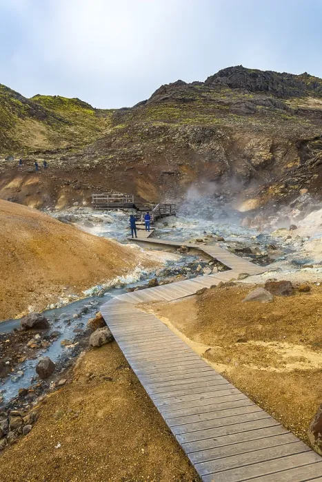 Framed Print : Boardwalk over Steaming Ground, Iceland Print Framed Print : Boardwalk over Steaming Ground, Iceland Print