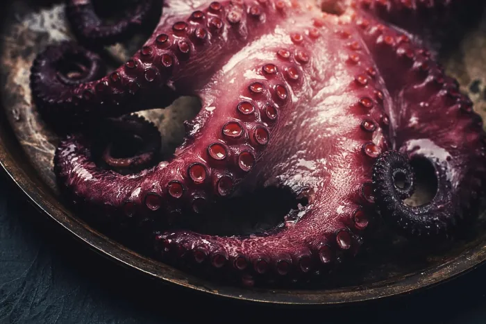 Framed Print : Boiled Octopus Print, Close-Up Framed Print : Boiled Octopus Print, Close-Up