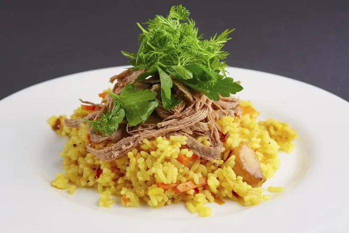 Framed Print : Boiled Rice and Chopped Pulled Beef Print Framed Print : Boiled Rice and Chopped Pulled Beef Print