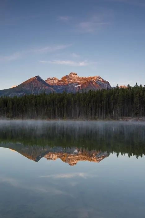 Framed Print : The Bow Range Reflected in Herbert Lake Print