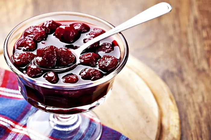 Framed Print : Cherry Jam Print on Table
