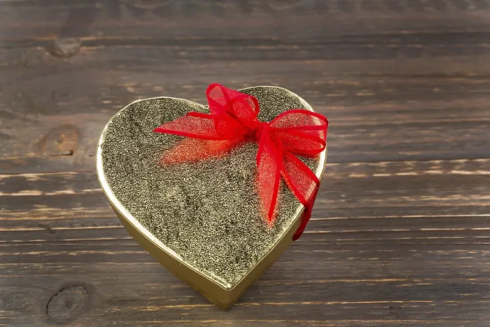 Framed Print : Heart-Shaped Gift Box Print for Valentine's Day