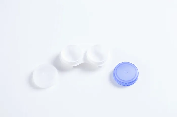 Framed Print : Ophthalmology Print: Boxes for Lenses on White Background