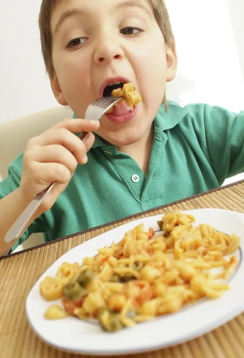 Framed Print : Boy Eats Pasta Print Framed Print : Boy Eats Pasta Print