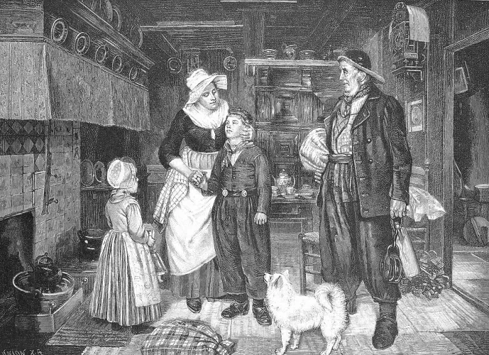 Framed Print : 19th Century Print: The Boy Goes to Sea as an Apprentice Framed Print : 19th Century Print: The Boy Goes to Sea as an Apprentice