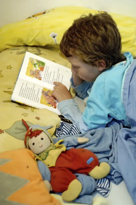 Framed Print : Boy Reading in Bed Print Framed Print : Boy Reading in Bed Print