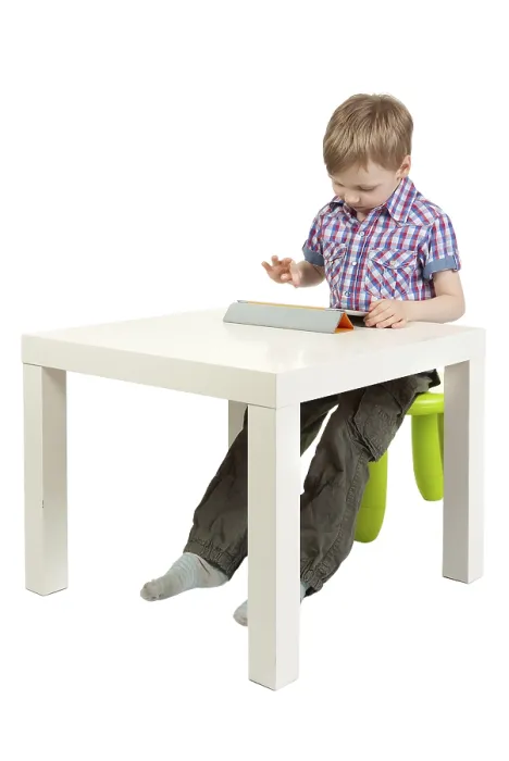 Framed Print : Boy with a Tablet PC Print on White Background Framed Print : Boy with a Tablet PC Print on White Background