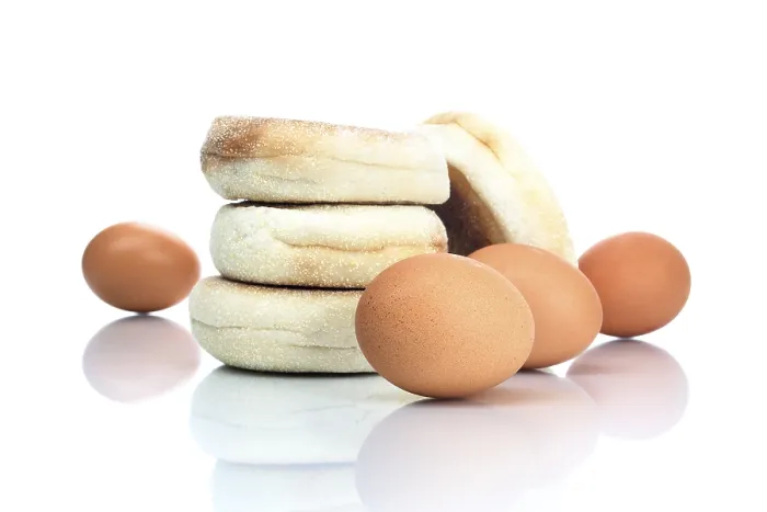 Framed Print : Bread Rolls and Eggs Print
