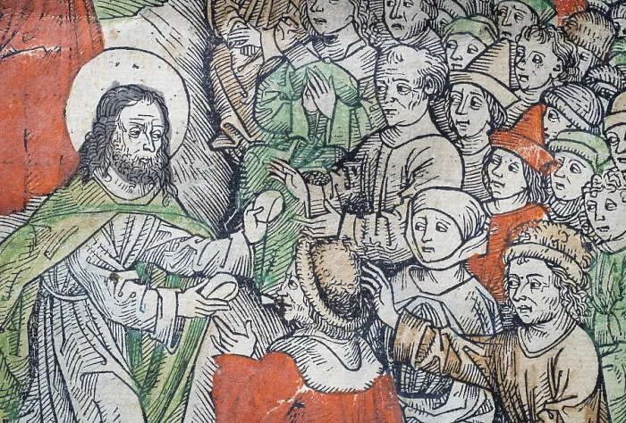 Framed Print : Detail from The Bread Wonder Print, Nuremberg, 1491