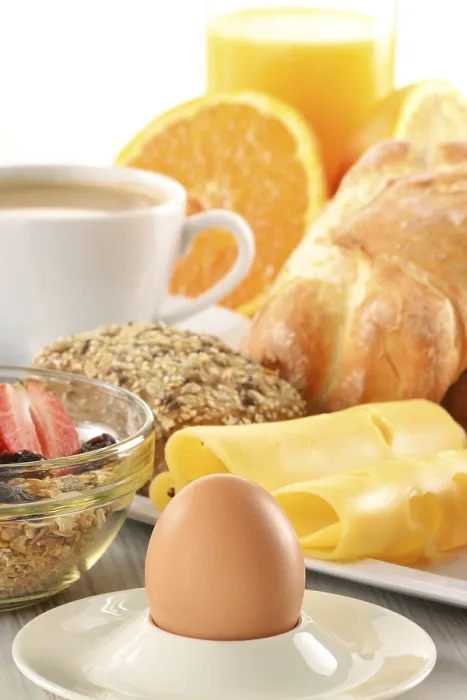 Framed Print : Breakfast Print with Coffee, Rolls and Egg Framed Print : Breakfast Print with Coffee, Rolls and Egg