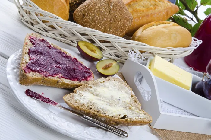 Framed Print : Print of Breakfast with Plum Jam Framed Print : Print of Breakfast with Plum Jam