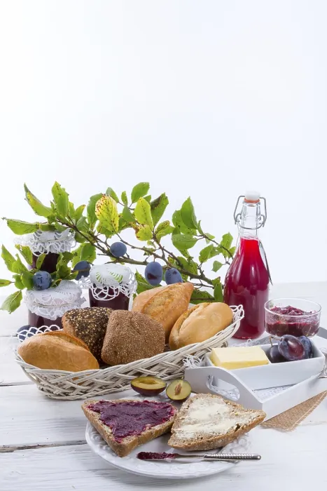 Framed Print : Plum Jam Breakfast Print Framed Print : Plum Jam Breakfast Print