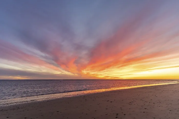 Framed Print : Breathtaking Sunset Beach Print, Rota, Cadiz, Spain