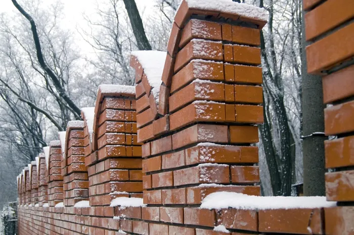 Framed Print : Winter Brick Wall Print Framed Print : Winter Brick Wall Print