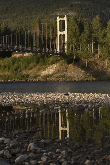 Framed Print : Bridge Reflected in the River, Norway Print Framed Print : Bridge Reflected in the River, Norway Print