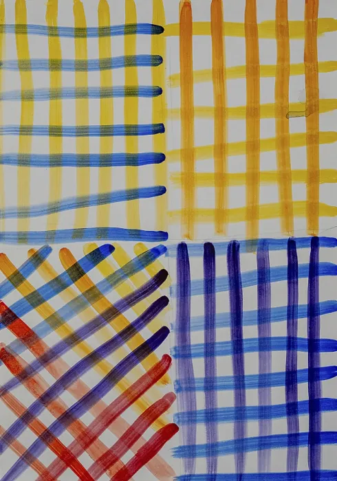 Framed Print : Vibrant Grid Patterns Print in Bold Colors Framed Print : Vibrant Grid Patterns Print in Bold Colors