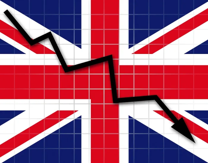 Framed Print : The British Flag and Arrow Graph Print Framed Print : The British Flag and Arrow Graph Print