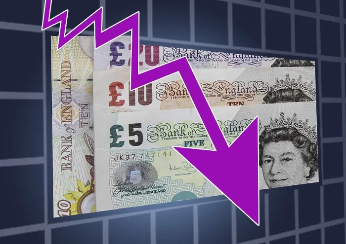 Framed Print : British Pound Notes with Zig-Zag Arrow Print Framed Print : British Pound Notes with Zig-Zag Arrow Print