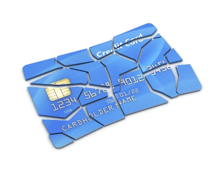 Framed Print : 3D Rendered Broken Credit Card Print Isolated on White Framed Print : 3D Rendered Broken Credit Card Print Isolated on White