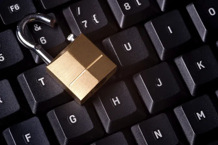 Framed Print : Computer Security Print: Broken Padlock on Keyboard Framed Print : Computer Security Print: Broken Padlock on Keyboard