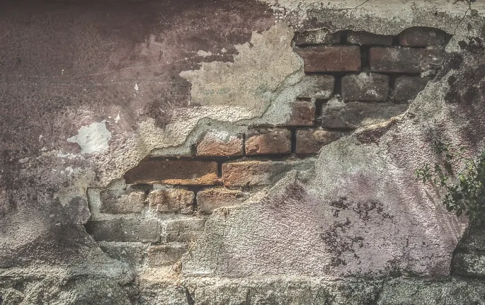 Framed Print : Broken Plaster Print on Brick Wall Framed Print : Broken Plaster Print on Brick Wall
