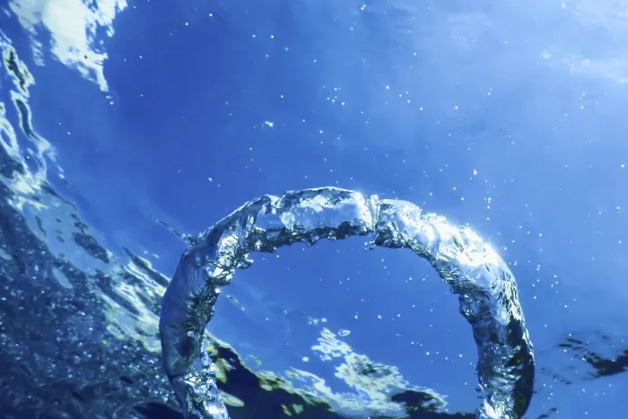 Framed Print : Bubble Ring Ascends towards the Sun Print - Underwater Framed Print : Bubble Ring Ascends towards the Sun Print - Underwater