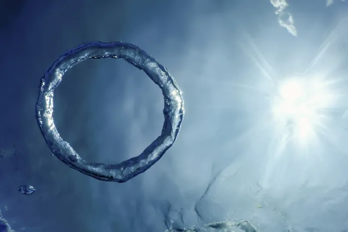 Framed Print : Bubble Ring Underwater Ascends towards the Sun Print Framed Print : Bubble Ring Underwater Ascends towards the Sun Print