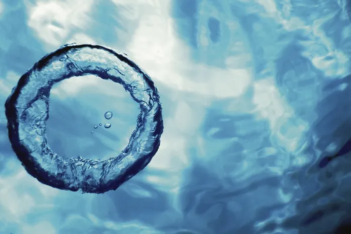 Framed Print : Bubble Ring Underwater Ascends Towards The Sun Print