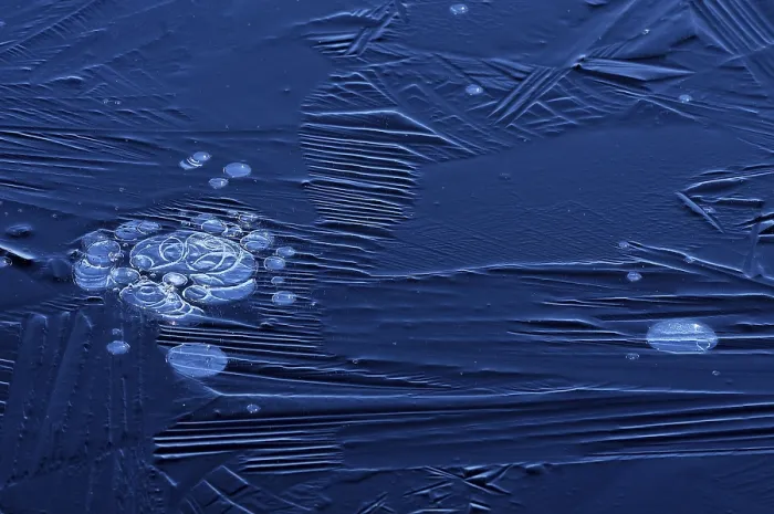 Framed Print : Bubbles and Structure in Ice Print Framed Print : Bubbles and Structure in Ice Print