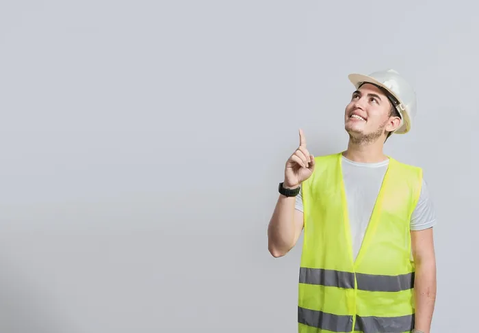 Framed Print : Builder Engineer Pointing to the Right Print Framed Print : Builder Engineer Pointing to the Right Print